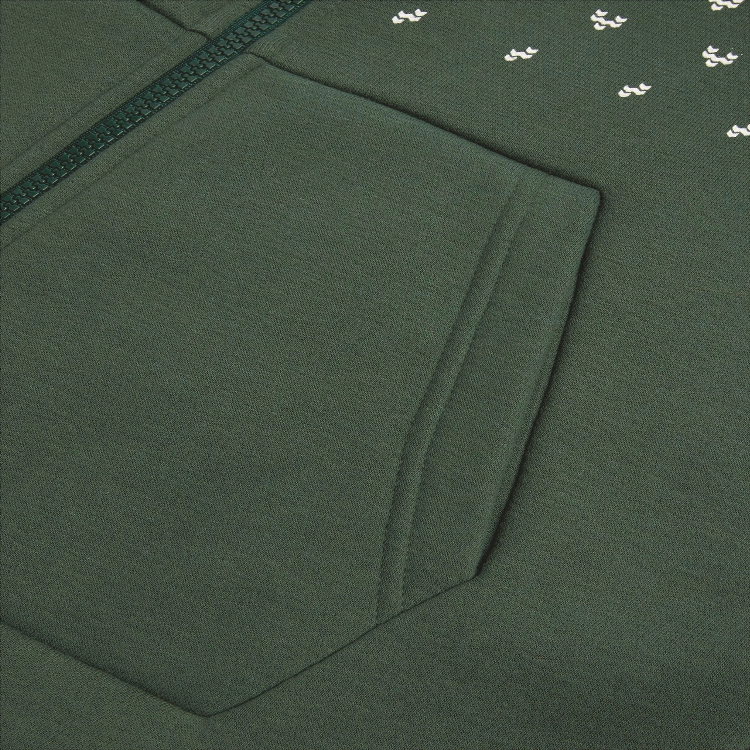 Print Detail and Embroidered Logo 50% Polyester 50% Cotton Side Pockets with Zipper Closure Unisex Green Alpine Jumpsuit