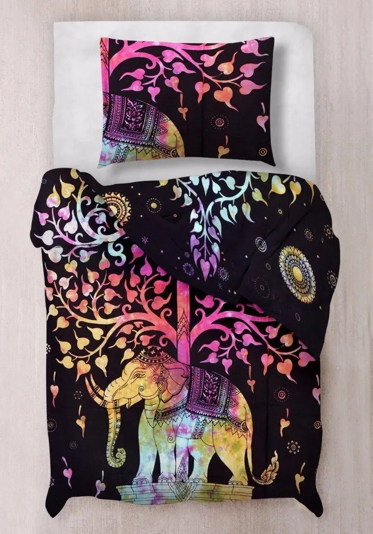 Mandala Forest Tree Indian Duvet Cover Twin Size Cotton Fabric Handmade Home Decor Beautiful