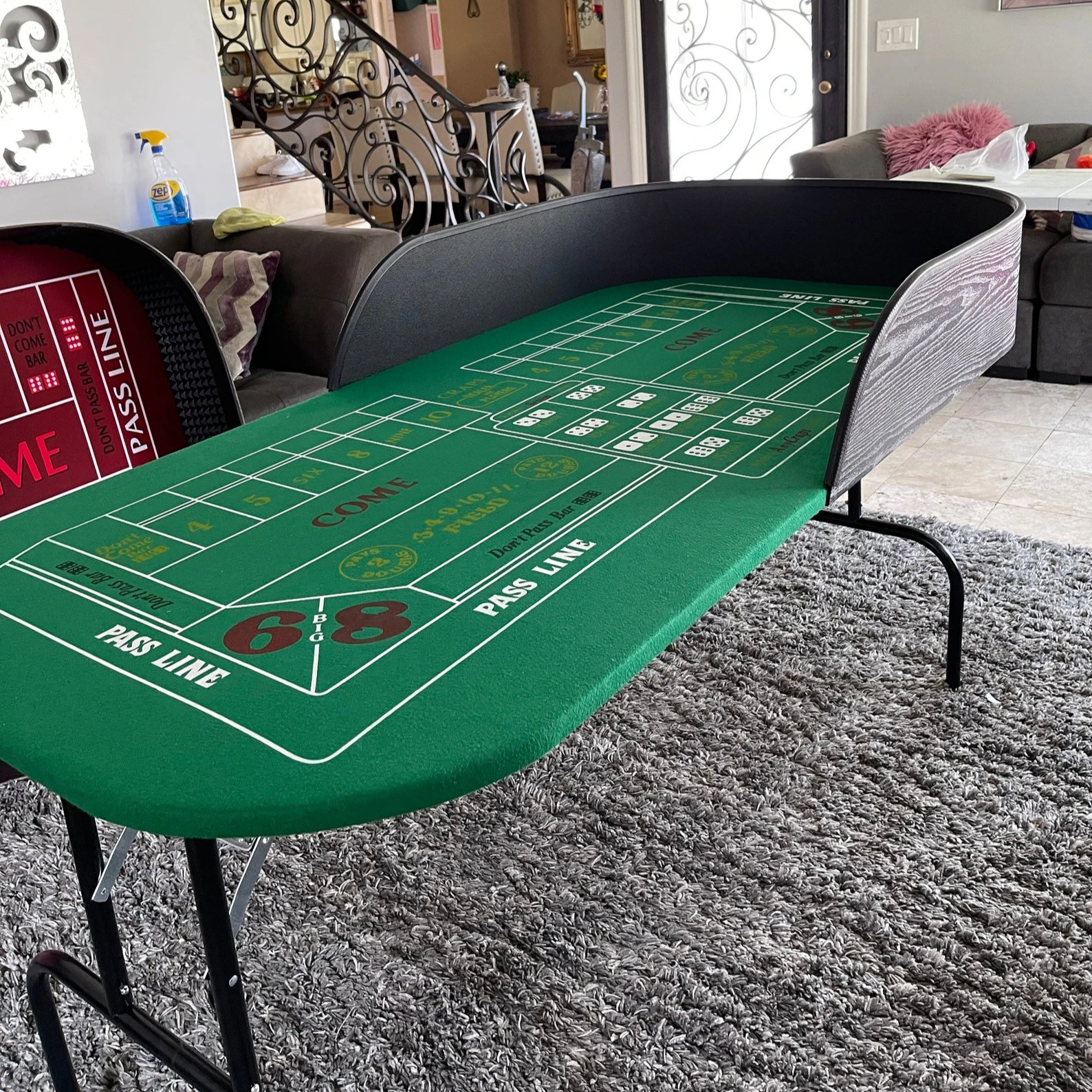 High-Quality Craps Table manufacturer with customised logo, felt, design, pattern, colours and size casino quality heavy craps