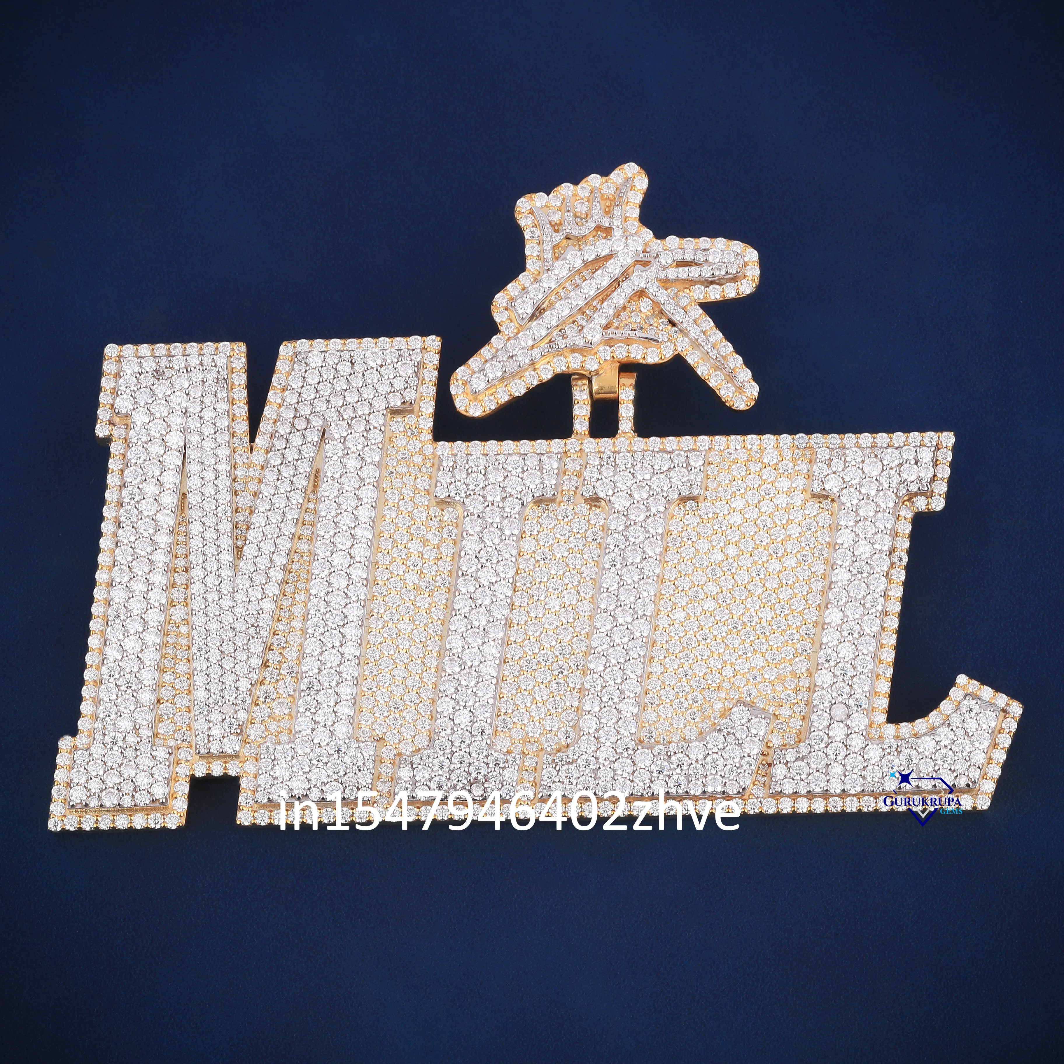 Customized Unique Bail Design Letter Pendant 925 Sterling Silver Moissanite Diamond Exquisite Fine Pendants Charms for Men