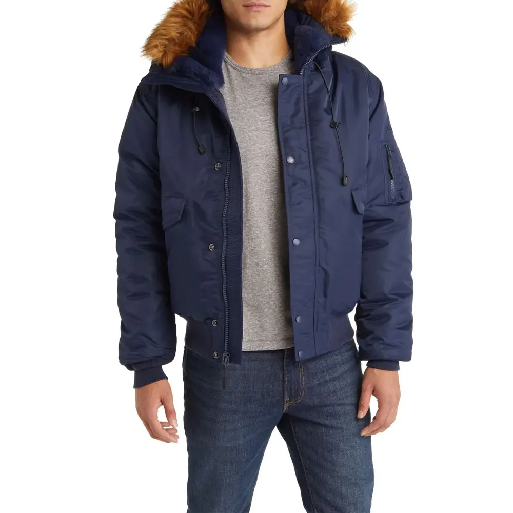 Hot Sale 2024 Men Long Sleeve Utility Coat For Men New Fashion Casual Long Winter Men Utility Long Coats With Fur Hood