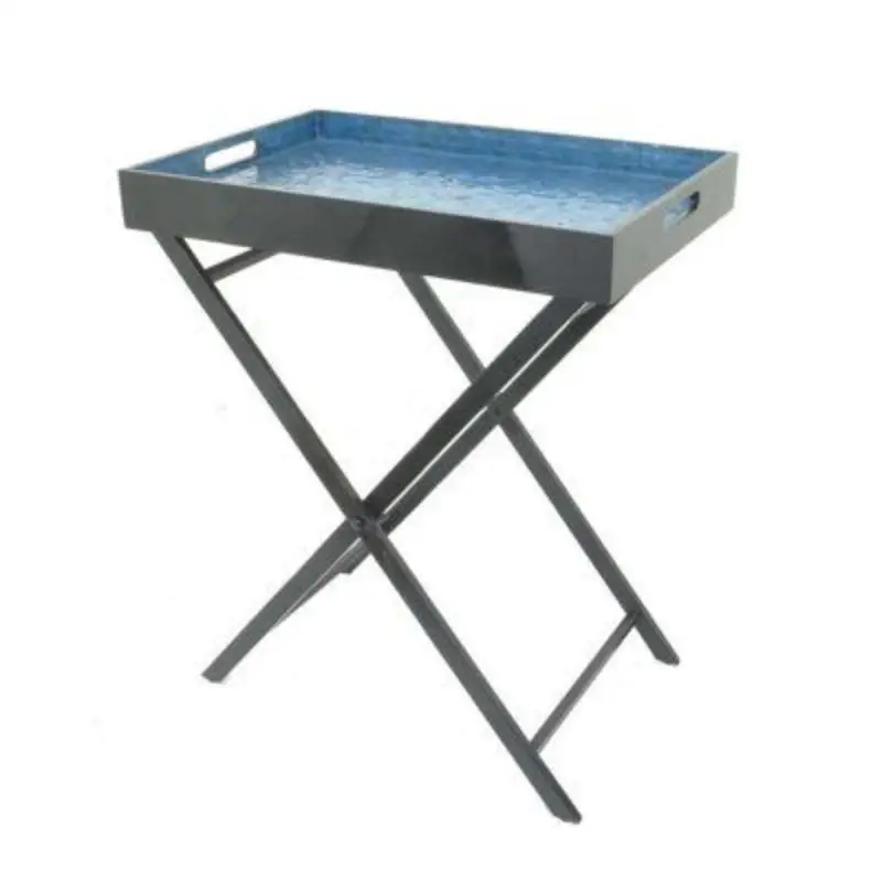 New indian  handicraft premium quality galvanized serving tray with stand customized shape & size with foldable stand