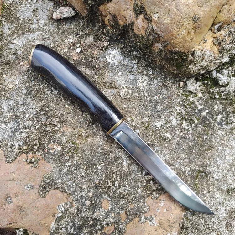 Light Weight Fixed Blade Knife with Mirror Polish Blade & Ergonomic Wooden Handle for Camping & Fishing
