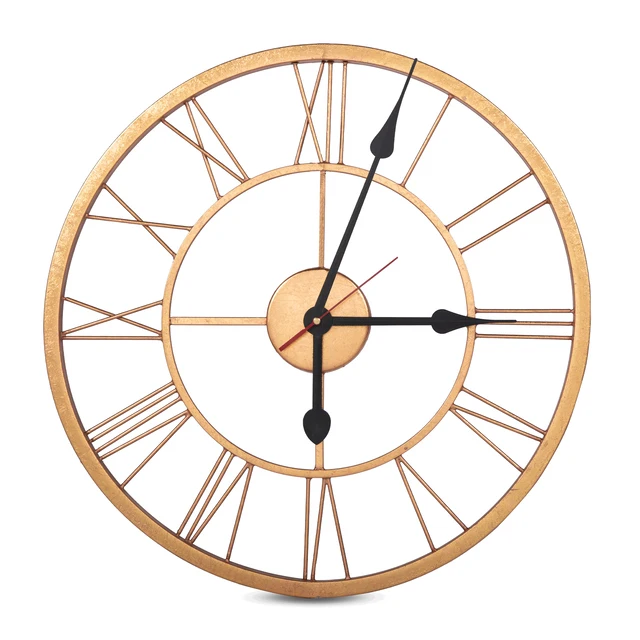 Custom Design Metal Iron Wall Clock Round Shape 30 Inch Rose Gold Plated Frame For Home Office Largest Manufacture Company