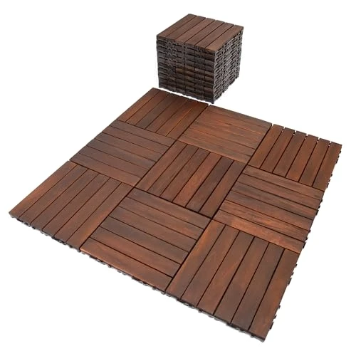 New hot item FG-VG06DB balcony outdoor floor tile flooring wood texture solid wood tile for decoration made in Vietnam