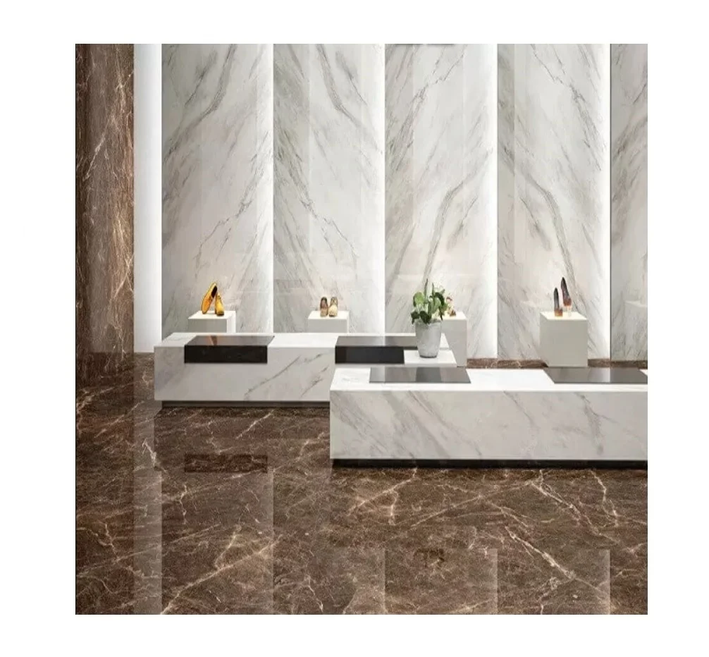 Moroccan Large Grey Marble Slab Carrara 1200x2400 Matt Porcelain Polished Wall & Floor Tiles Wood Material Bathroom Application