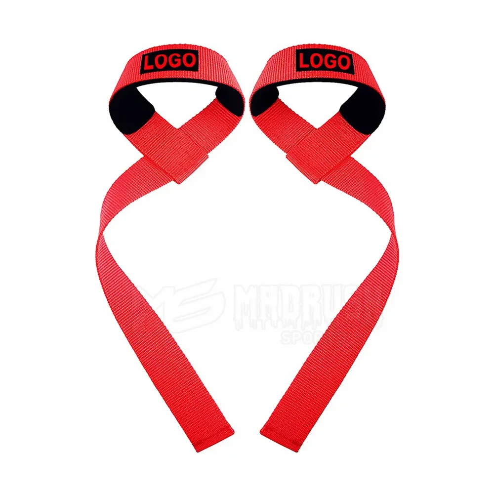Customizable Nylon Wrist Sports Single Loop Weightlifting Straps Fitness Accessories for Training Custom Logo Neoprene Material