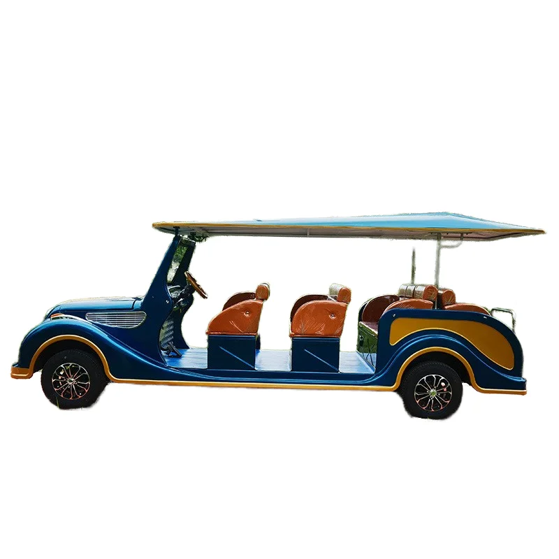 Retro Electric Classic Car 6-8-Seater Four-Wheel Sightseeing Vehicle for Hotel Reception Tourist Scenic Area & Golf Carts