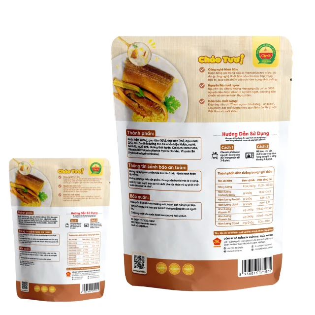 High quality Natural choices Eel & Mung Bean Fresh Porridge long shelf life ready to eat breakfast retort pouch made in Vietnam