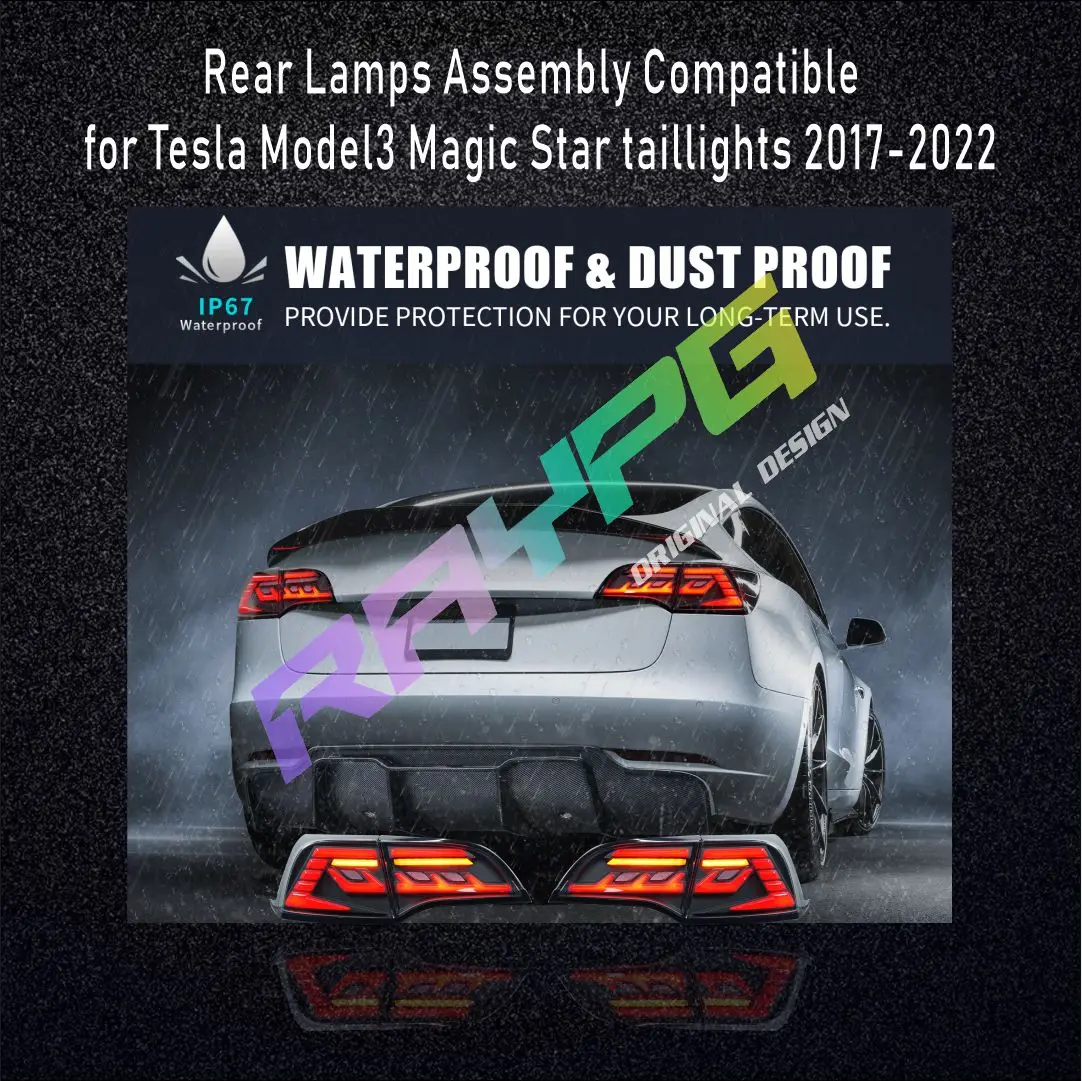 LED Tail Lights Rear Lamps For Tesla Model 3 2017 2018 2019 2020 2021 2022