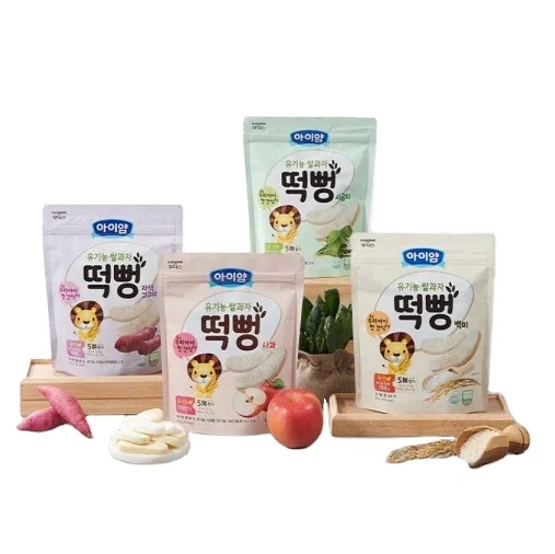 Ildong Ayum Organic White Rice bread cookies 30g Purple sweet potatoes Spinach white rice apple 4flavors
