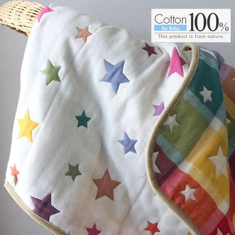 [Wholesale Products] Made in Japan 6-Layered Gauze Baby Blanket 110cm*160cm 100% Cotton Breathable Low MOQ Soft Touch Animal
