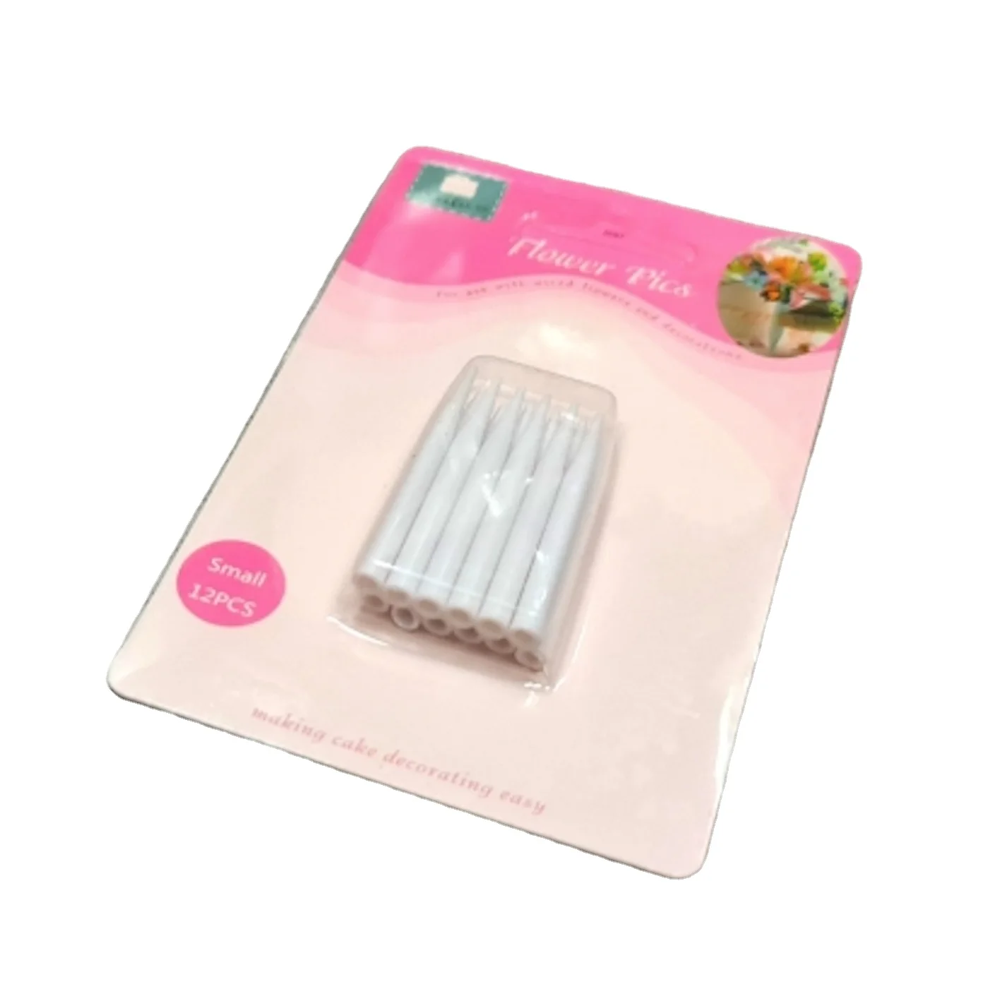 Fresh Flower Cake Spikes Floral Tubes - Clear Plastic; (S); 12 in 1; Blister Packing