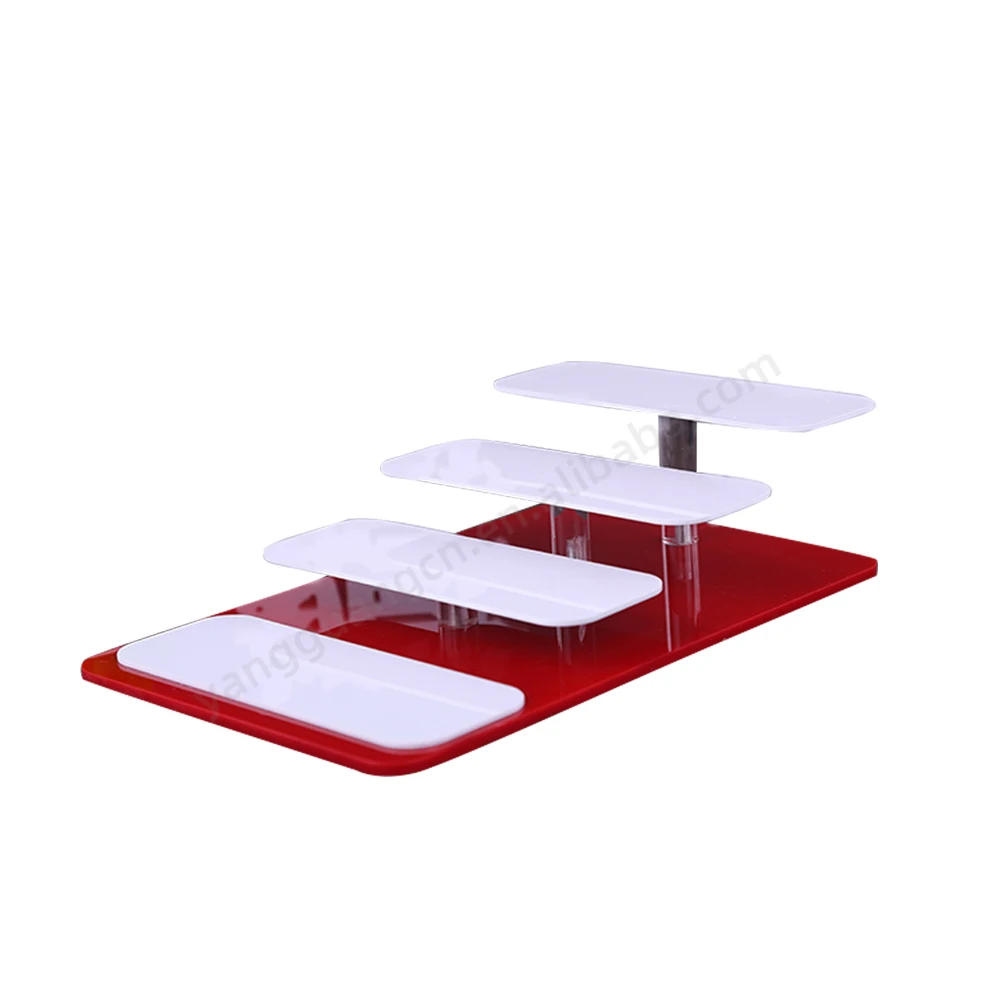 Sunglasses retail shop Optical glasses rack design red white acrylic shelf sunglass stand display props tray