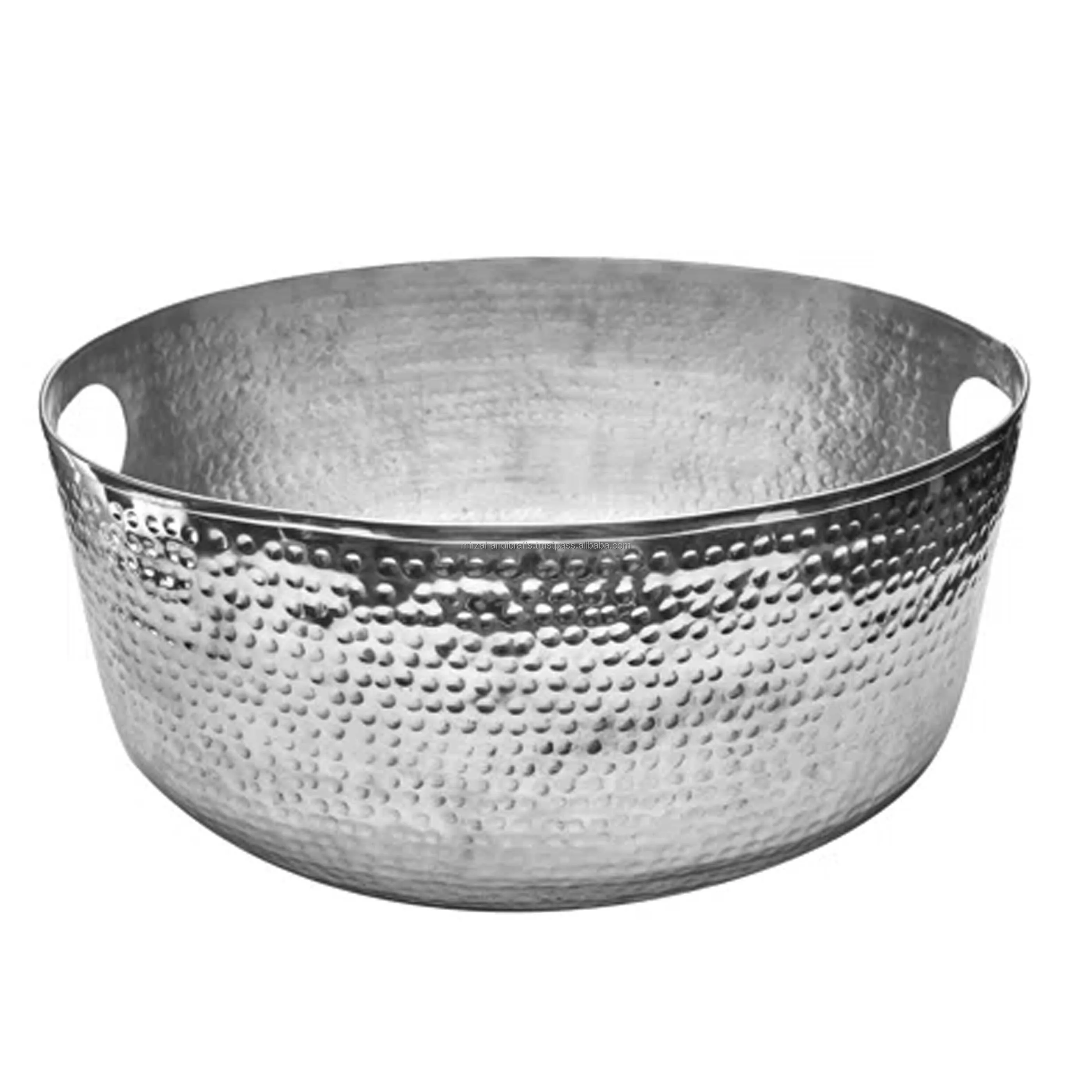 Large Black Aluminum Beverage Hammered Beverage Ice Tub for Parties Wine Cooler Tub Beer Ice Cooling