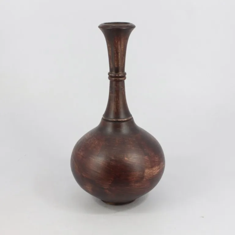 Wooden Vase Flower Pot Home Decoration Elegant Decorative Supplies Antique Brown Color Custom Finishes Sturdy Durable