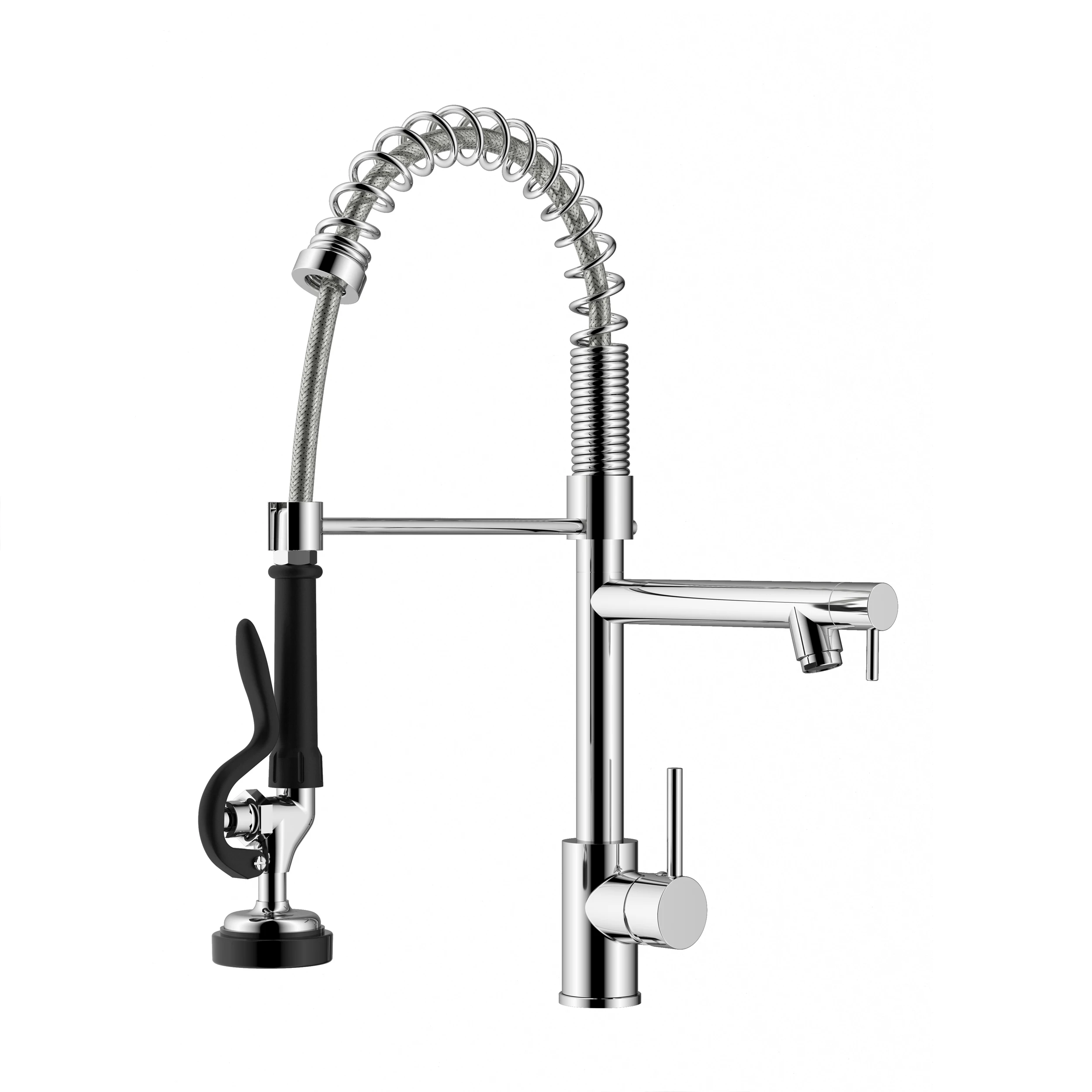 HAIJUN Single Lever Kitchen Sink Faucets Single Handle Water Mixer Pull Down Kitchen Faucet Commercial Style Stainless Steel