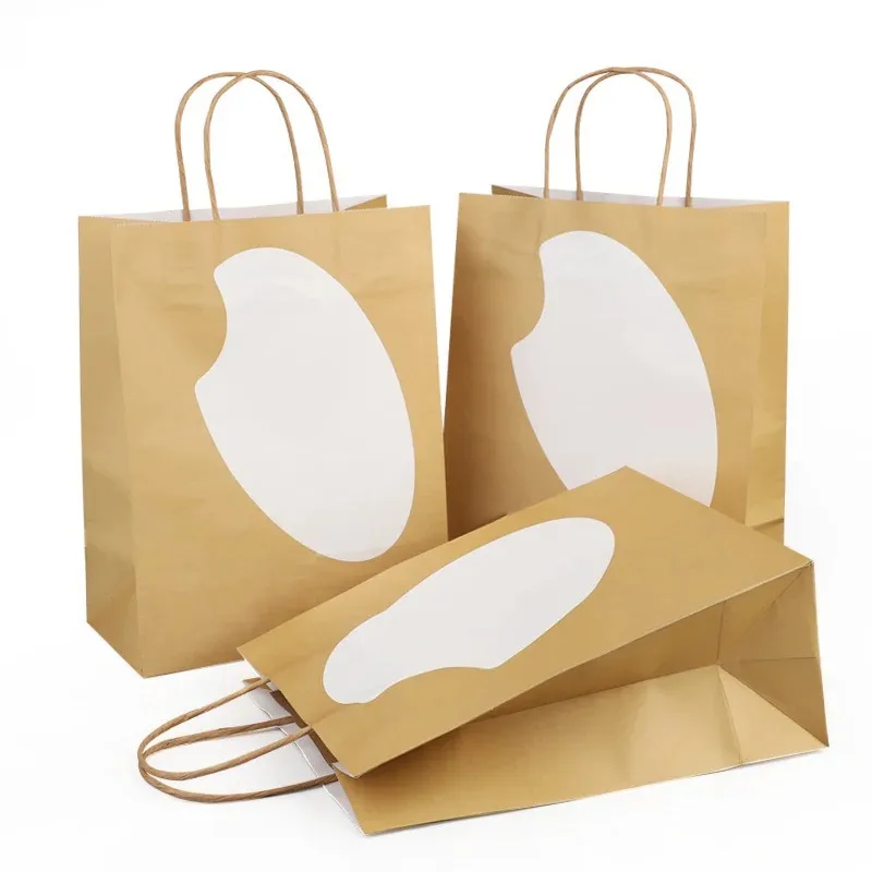 Full Certificates High Quality Custom Logo Kraft Recycled Paper Shopping Gift Bag