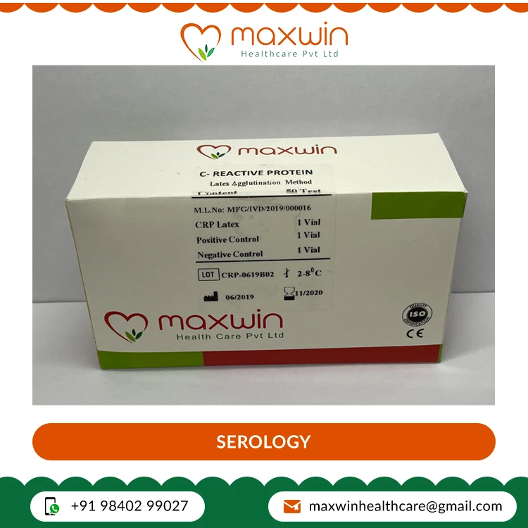 Worldwide Exporting Outstanding Quality Product of Maxwin C-REACTIVE Protein CRP LATEX Reagent Slide Test Kit at Wholesale Price