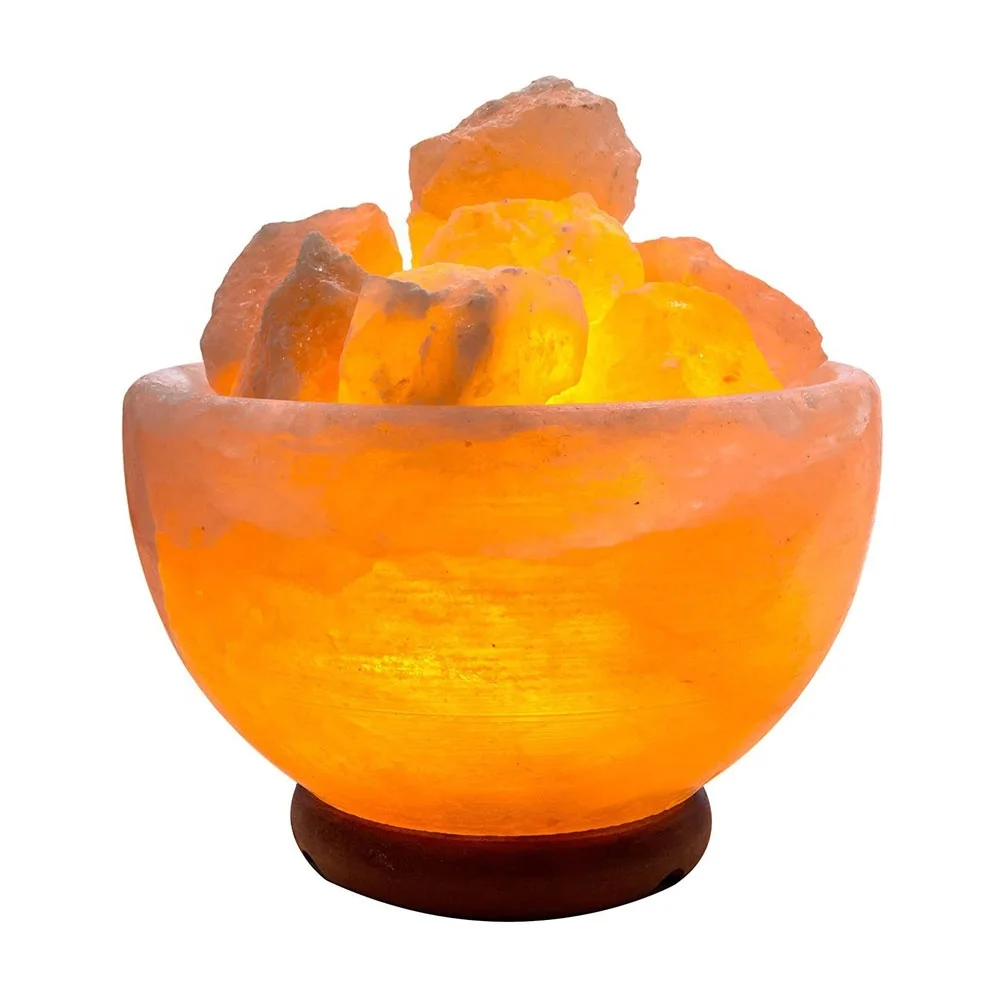 Best Selling Custom Made Hand Crafted Himalayan Bowl Shape Salt Lamp Carved Decoration at Low Price