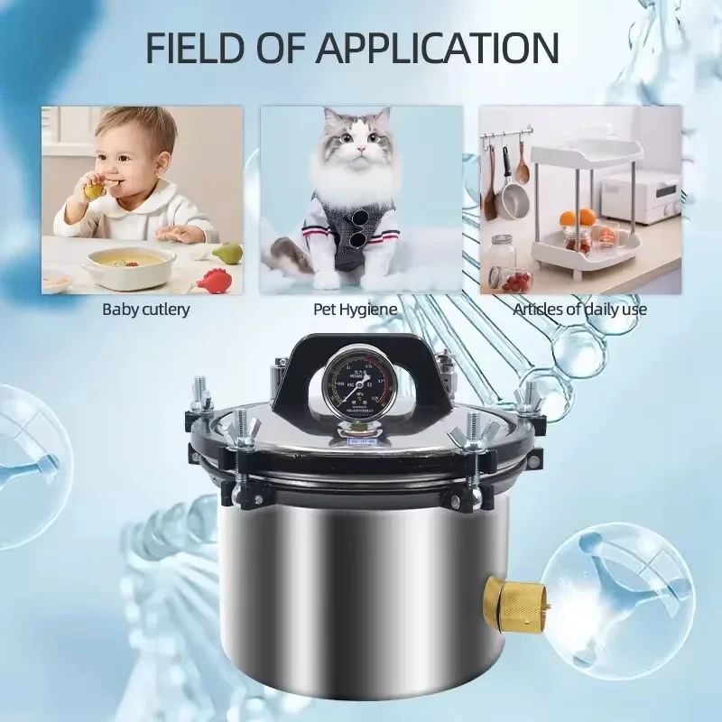 High Pressure 8I 10L Autoclave Vertical Steam Sterilizer Laboratory High Temperature Veterinary Instrument Sterilizer