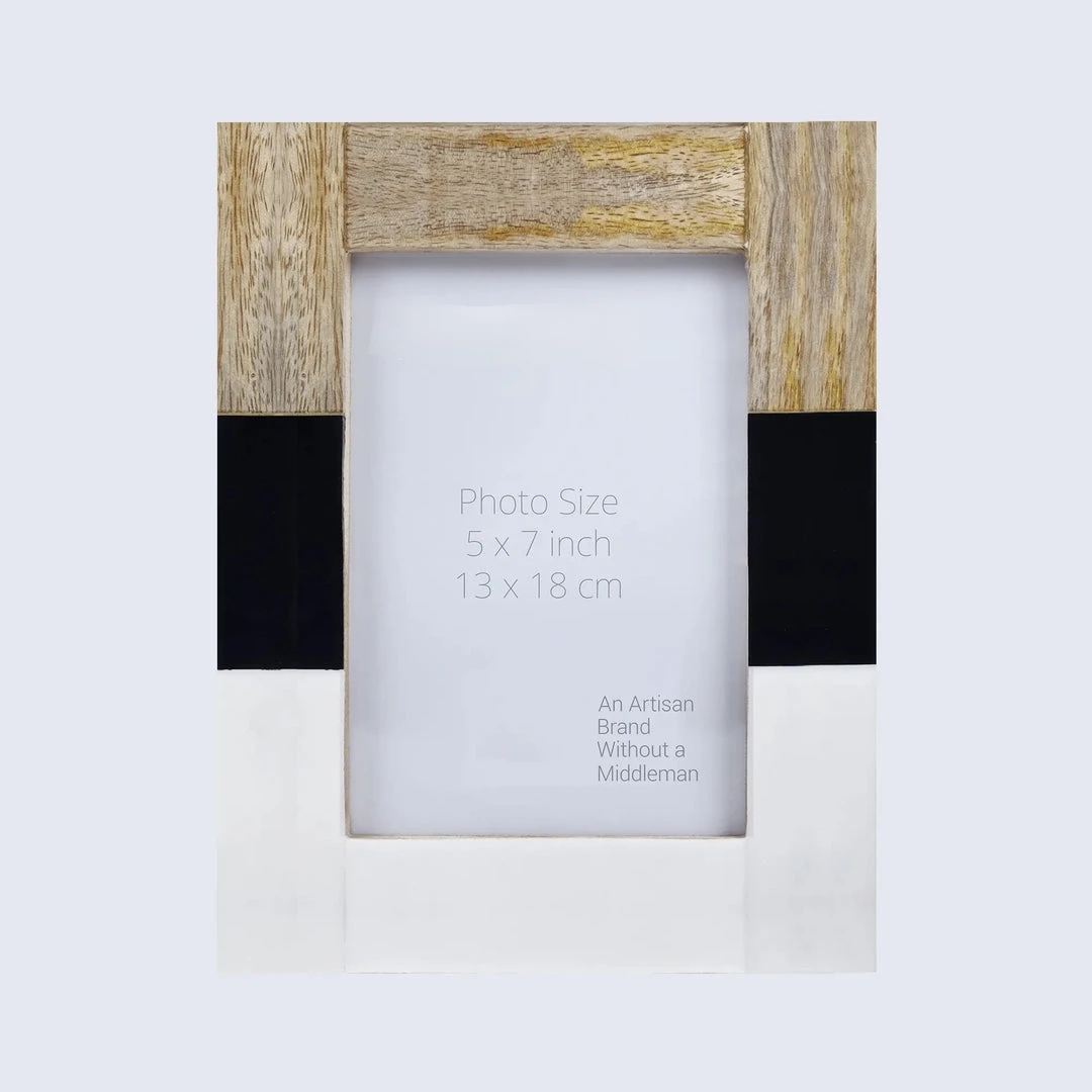 Handcrafted Bone Inlay Multi-Color Photo Frame for Wall & Memorial Display