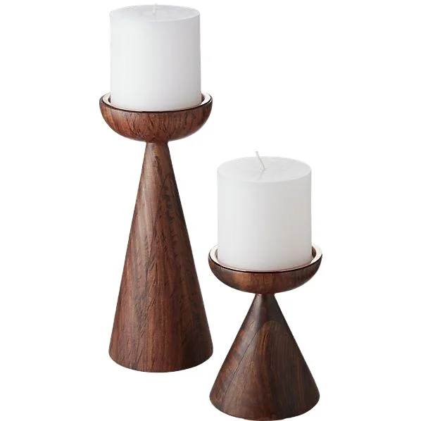 New Latest Design Wooden Candle Holder Set of 2 Manufacturer And Exporter From India.