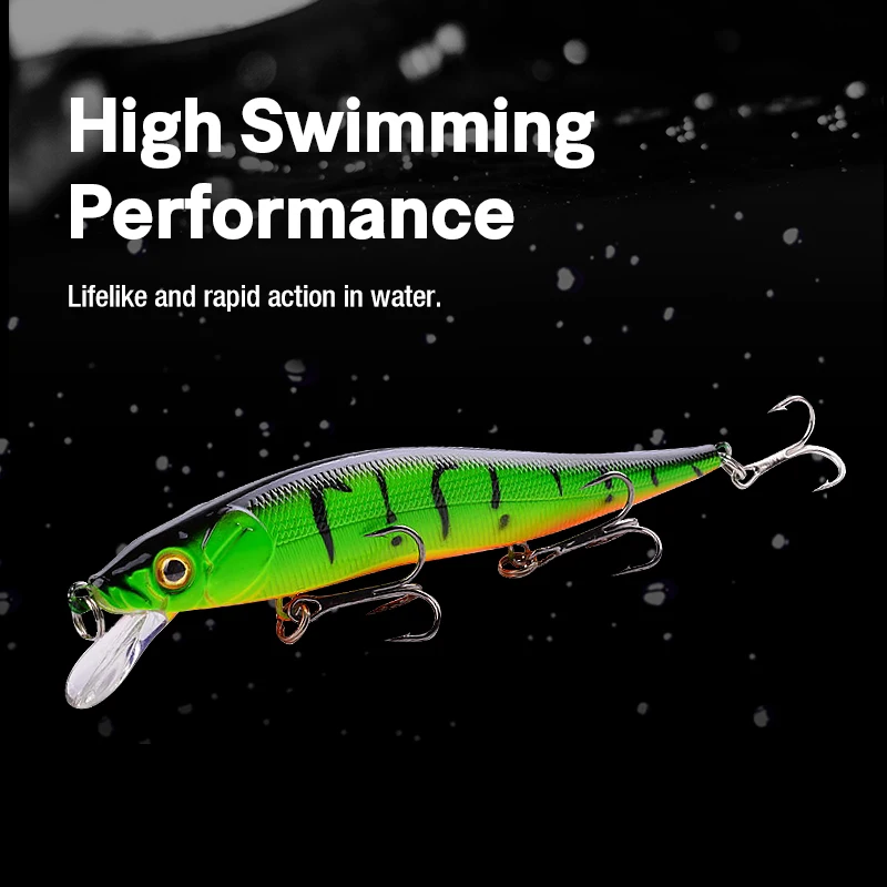 THORFORCE Hot Sale 120mm/13.5g 3D fish eye bright color short tongue plate plastic Floating water hard lure fishing minnow lures