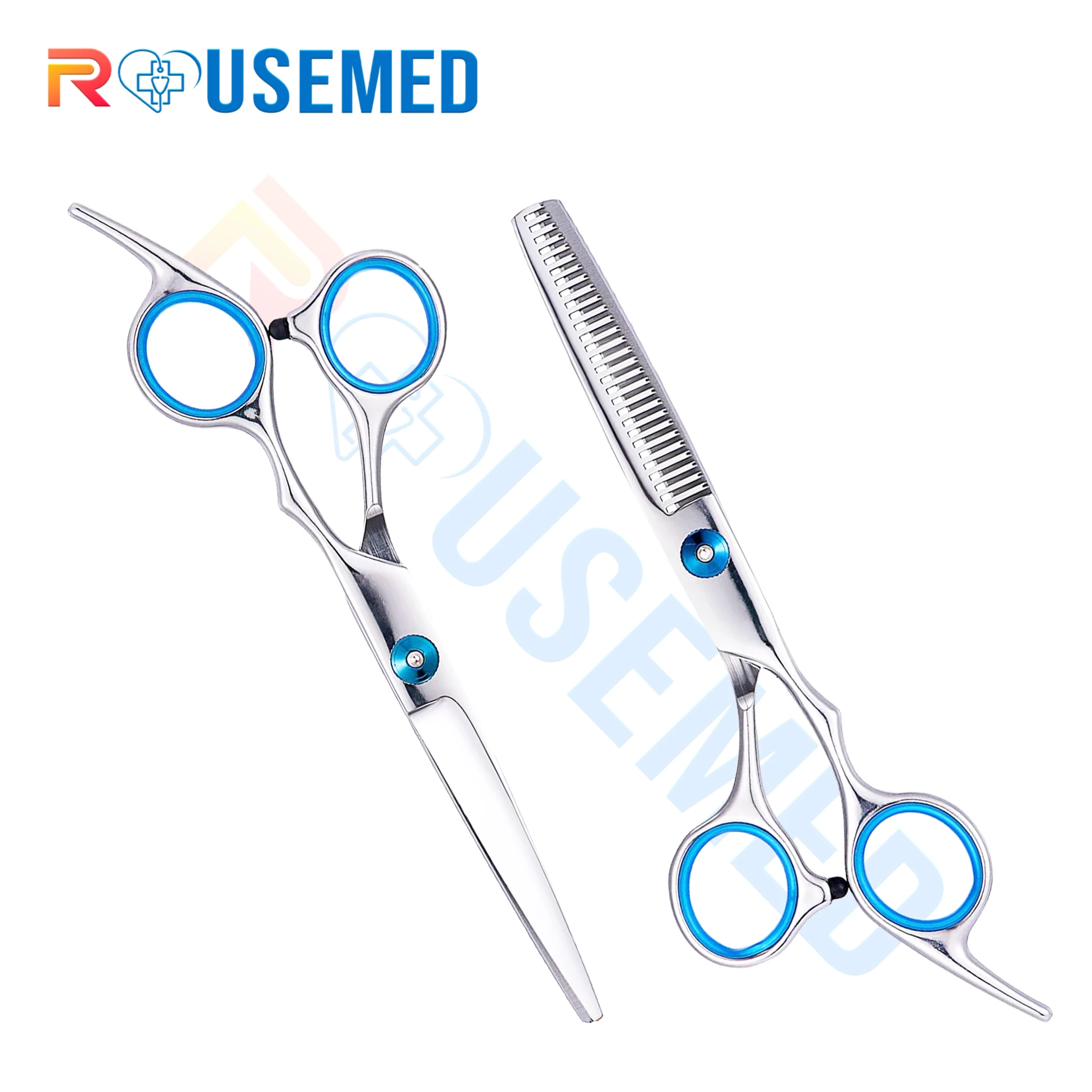 ROUSEMED Japanese Steel extra sharp premium barber hair scissors Professional chrome plated barber scissors