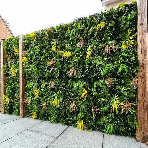 1m x 1m Artificial Boxwood Hedge Wall Panels Faux Vertical Plant Panel Lush Faked Grass Wall for Garden Privacy