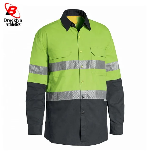 Hi Vis Reflective Safety Vest Safety Workwear Shirt Men Quick Dry Shirt For Men