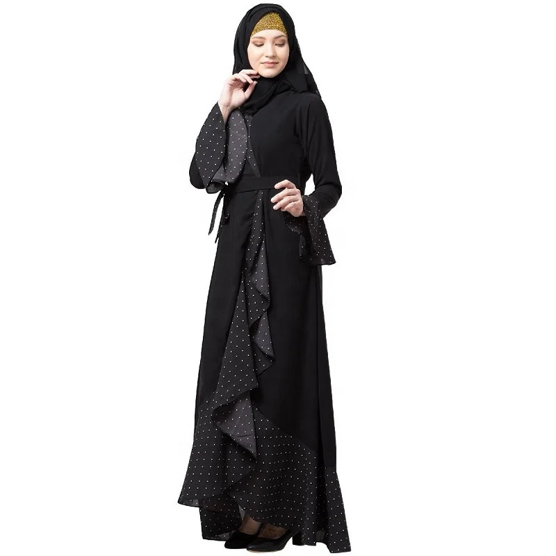 High Quality Islam Clothing Women Muslim Dubai Abaya Turkey Fancy Luxury White Long Hooded Kaftan Dress