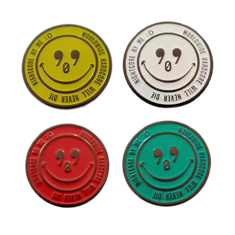 Personalized Engrave Bulk Metal Hard Soft Enamel Motivational Smiley Face Lapel Pins For Hats