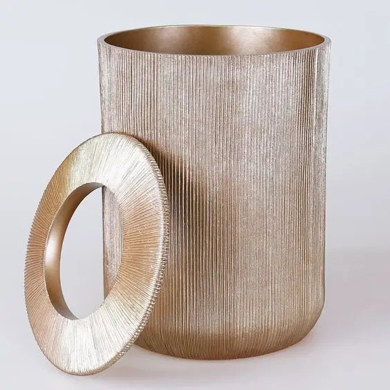 Antique Brass Waste bin for kitchen usage and home and restaurant handmade product made of iron handicraft item very useful for