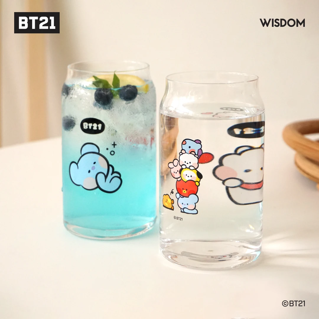 BT21 minini Glass Cup Delivery from Korea on the fastest way Best Price and Good Product High Quality and Hot Selling