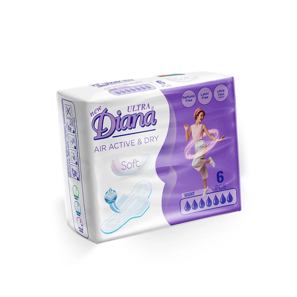 Hot Selling Private Label New Ultra Diana Air Active & Dry Soft Sanitary Pads at Lowest Price