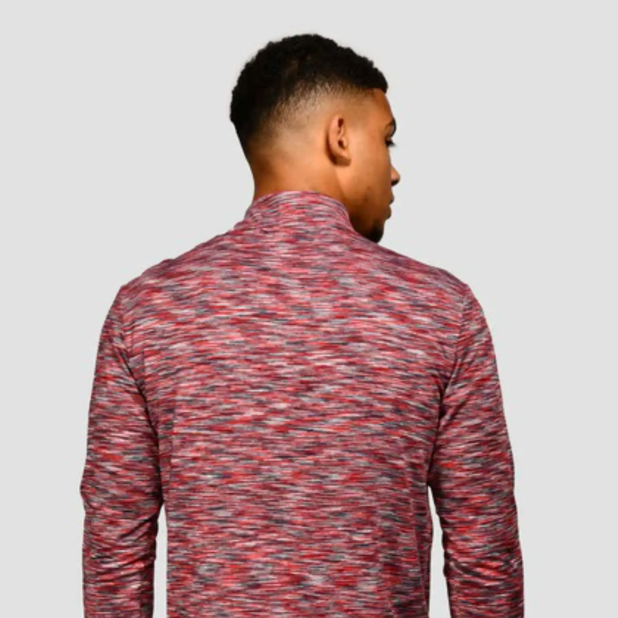 Reflective Logo Lightweight Breathable Cardinal Red 88% Polyester 12% Elastane Slim Fit Mens Trail 1/4 Zip Long Sleeves Shirt