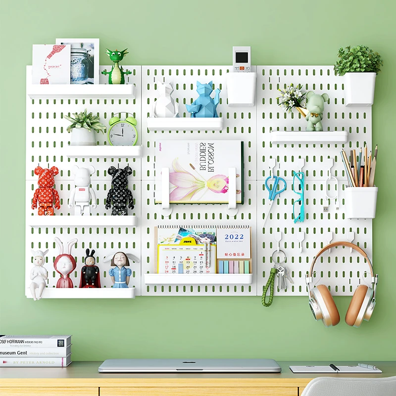 Pegboard Combination Wall Organizer Kit 2 Pieces  Hanging Wall Mount Display  Panel Kits  for Home Office Peg Board Organizer