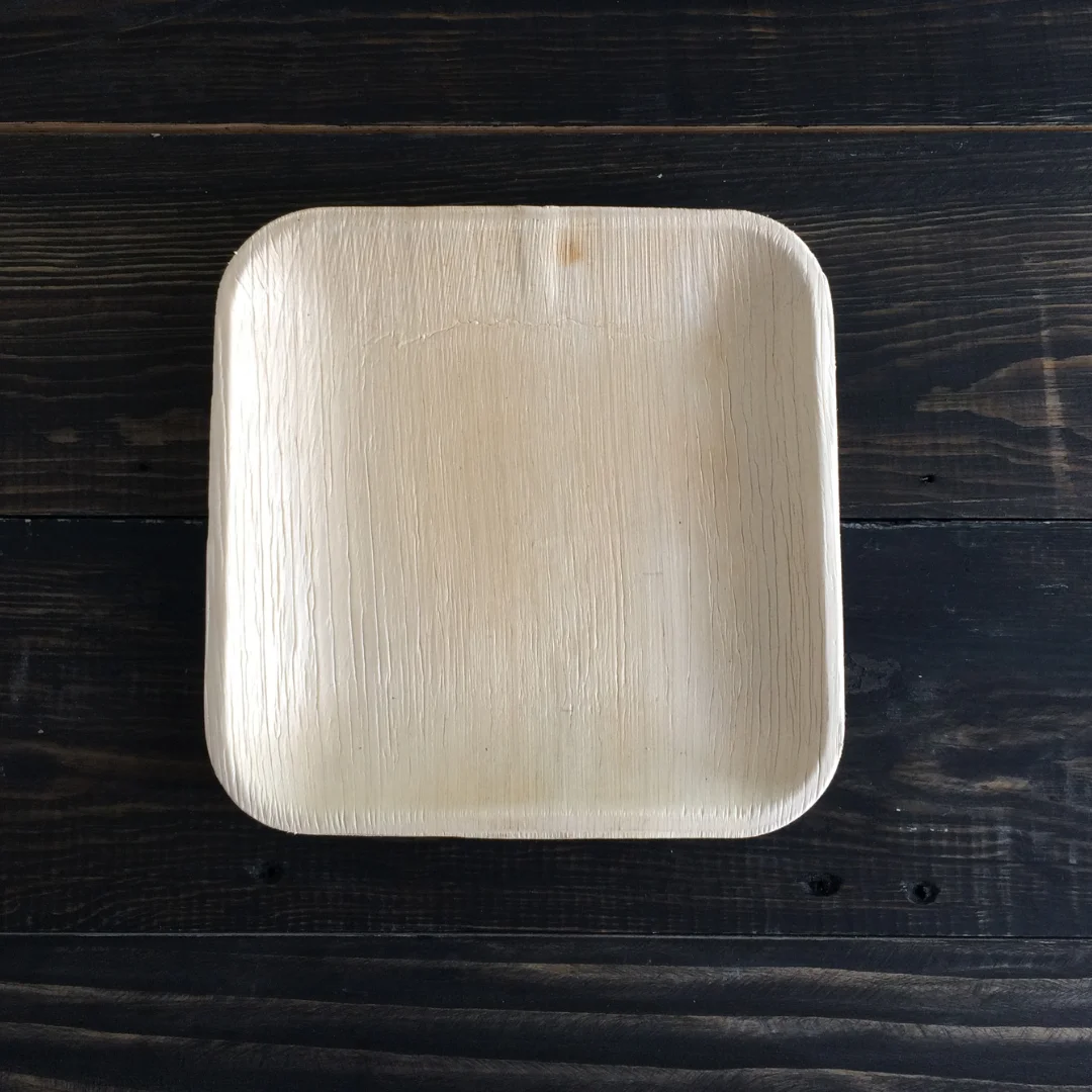 Areca Palm Leaf Disposable Square Plates/Tray/Dishes | 9 Inch ( 23 Cm) | 100% Biodegradable | Natural & Eco-friendly