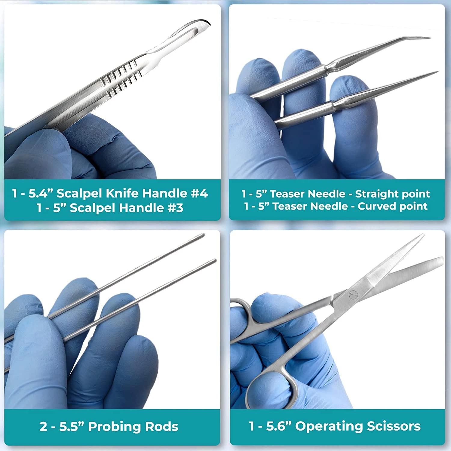 177 PCS Advanced Premium Veterinary Surgical Instrument Kit Including Scissors Needle Holder Hemostat Forceps Tweezers Scalpel