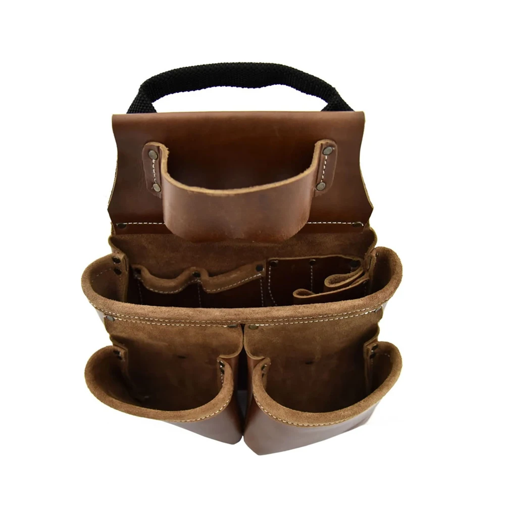 Customize Multifunctional Tool Pouch Custom Made Carpenter Leather Tool Belt reasonable price high quality