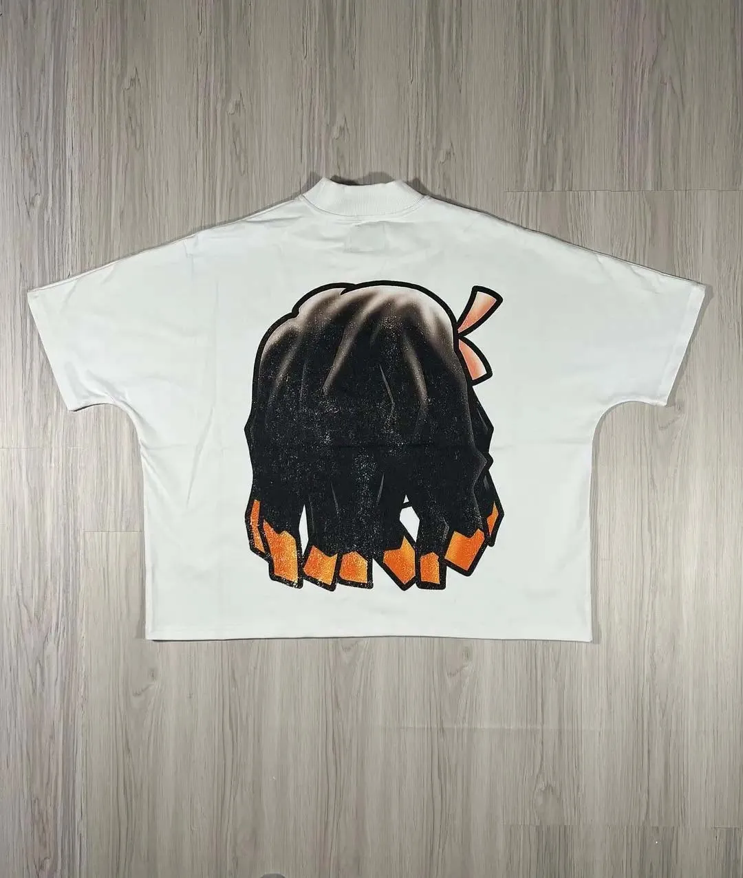 Custom Anime Graphic Print Cropped Boxy T Shirt Heavyweight 300 GSM Cotton Oversized Boxy Fit T Shirt Men y2k Streetwear Clothes