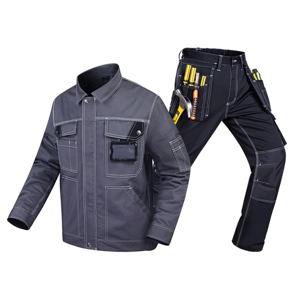 Механик ремесленник многокарманная рабочая куртка брючный комплект-прочная одежда