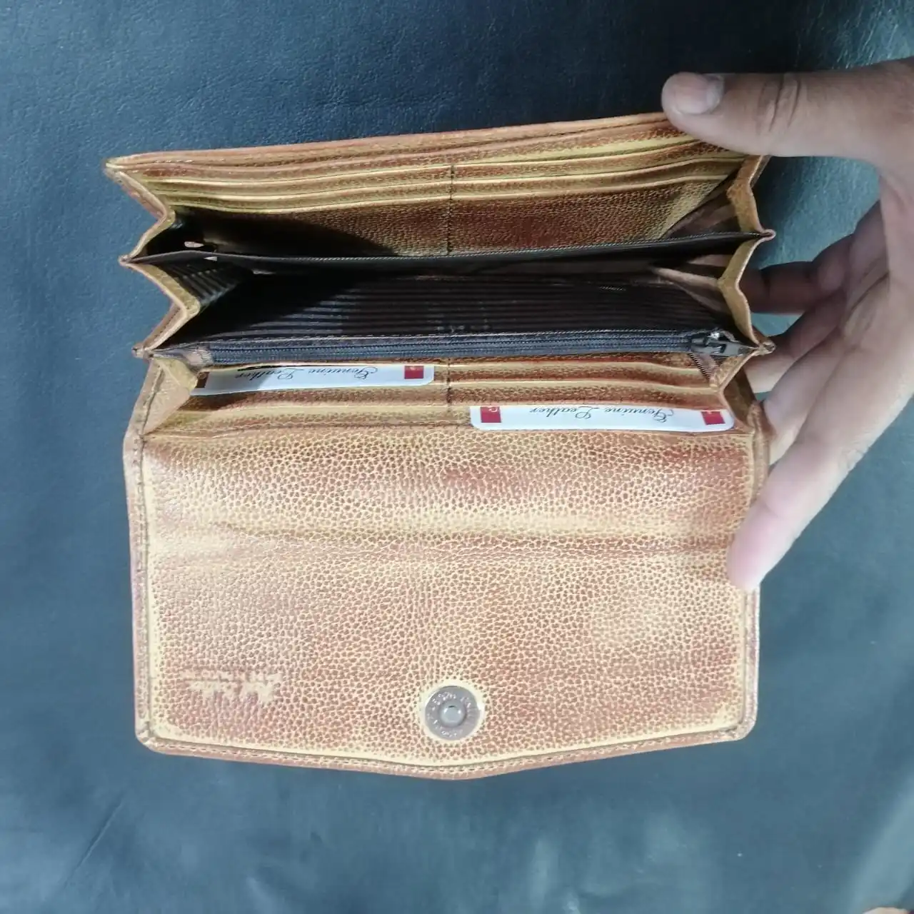 Women genuine leather wallets fashion lady wrist handbags long money bag women zipper coin purse cards cellphone wallet PU