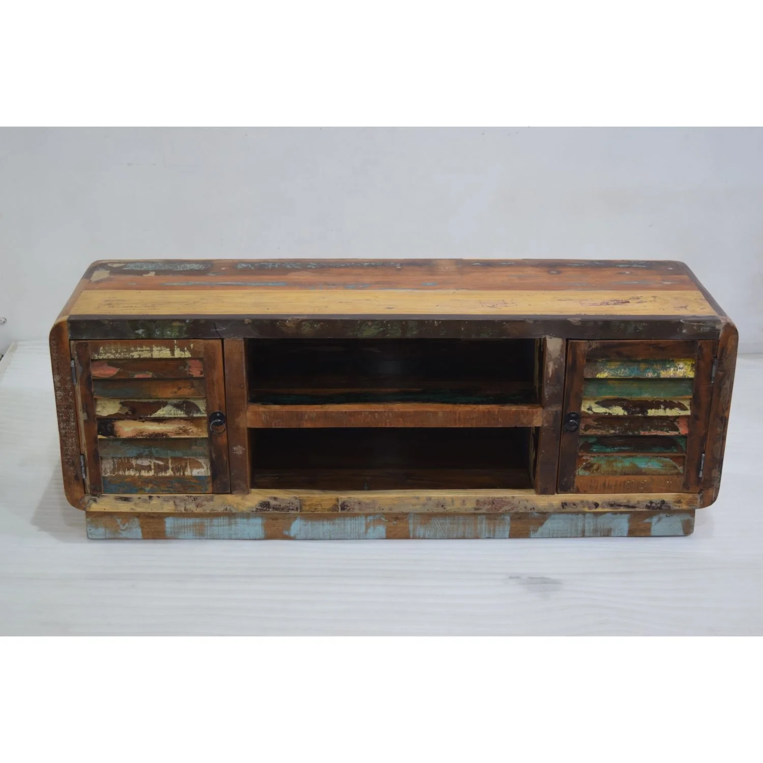 Ethnic Indian Antique Reclaimed Wooden Storage Display Living Room BedRoom Hotel Apartment Villa Entertainment Tv Stand Cabinet