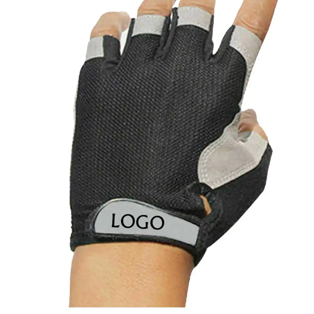 Wholesale Price Anti Slip Customized Cycling Gloves Half Finger Heavy Duty Fitness Safety Leather Sports Cycle Racing Gloves