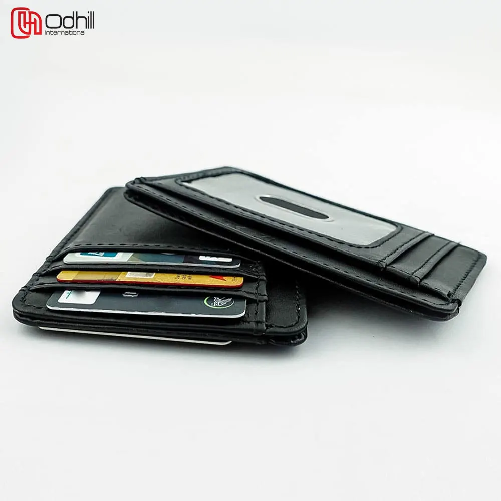 Genuine Leather Wallet Men Classic Black Soft Purse Coin Pocket Credit Card Holder Men Genuine Leather Wallet Zipper Card Holder