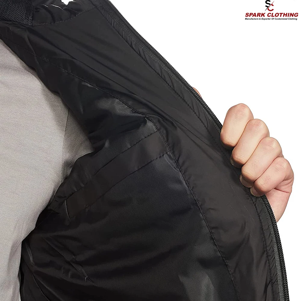 Plus size man black Jackets Made in Nylon Fabric casual Street Wear Boys Jackets With customized design