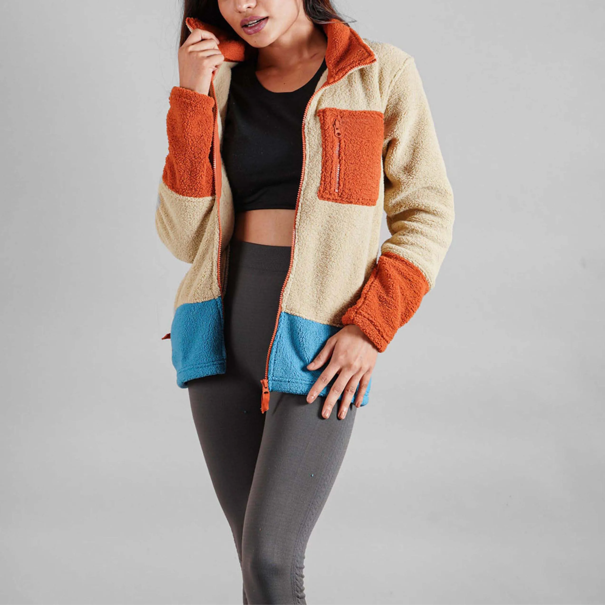 Custom Unisex Fleece Sherpa Fur Lined Hoodie Women Hooded Sweatshirt Womens Winter Heavy Hoodies