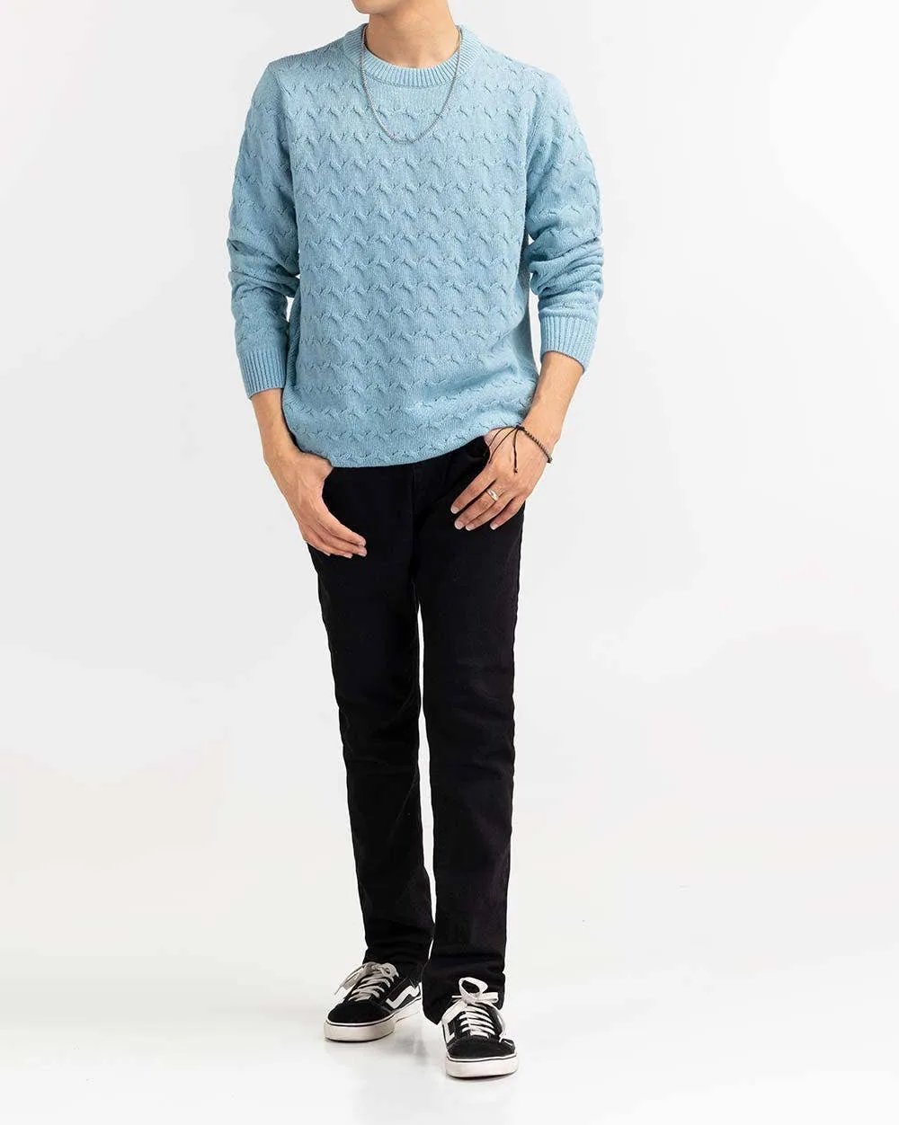 Sky blue color lightweight Fashion Winter Long Sleeve Casual Cardigan Loose Knit Bottom Zipper Men sweater